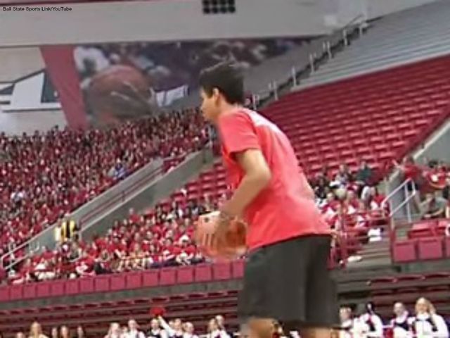 VIDEO: Ball State Freshman Wins Free Tuition With Half Court Shot!