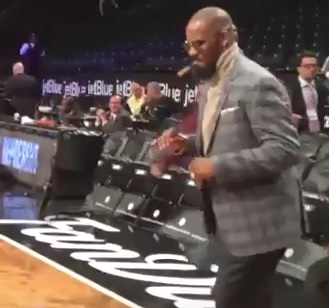 R. Kelly Sinks Three Pointer With Suit On And Cigar In His Mouth