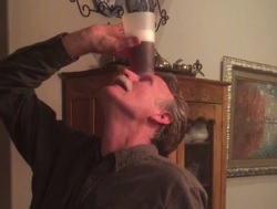 WHOA: Grandpa Drinks A Beer Off His Head Without Using Hands Or Arms!