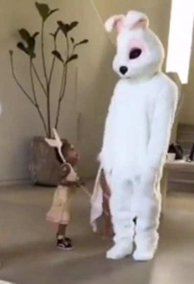 Kanye West Dresses Up As The Easter Bunny!